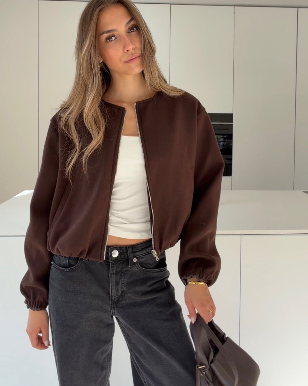 ZIP JACKET BROWN – Braun | avenuegirls.de Damenmode