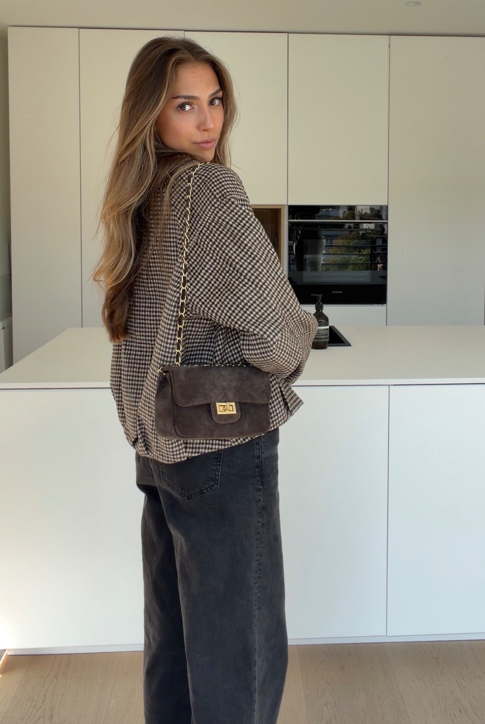 KARO ZIP JACKET BROWN – Braun | avenuegirls.de Damenmode