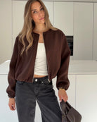 ZIP JACKET BROWN – Braun | avenuegirls.de Damenmode