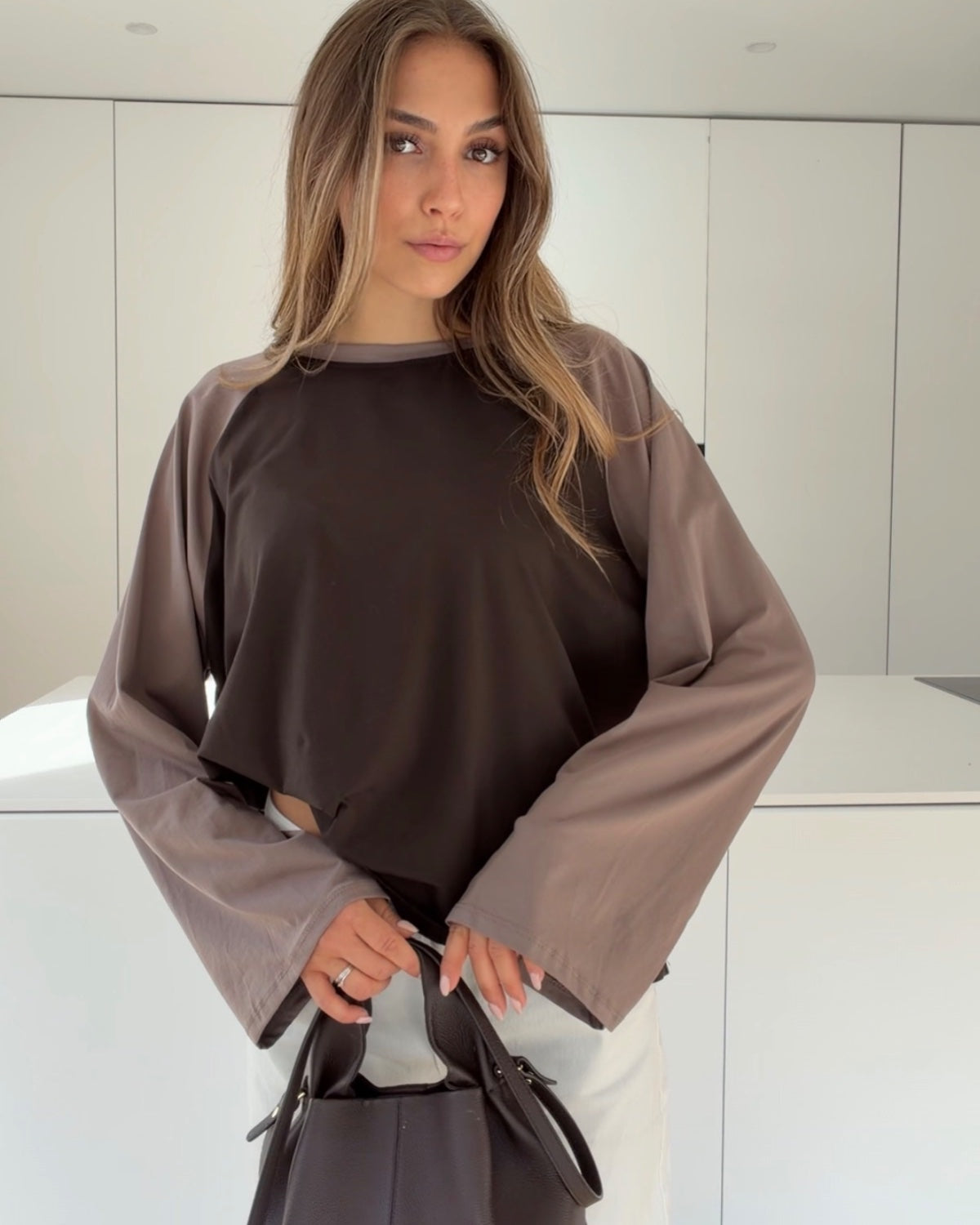 RAGLAN LONGSLEEVE BROWN CAPPU BROWN – Braun | avenuegirls.de Damenmode