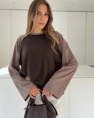 RAGLAN LONGSLEEVE BROWN CAPPU BROWN – Braun | avenuegirls.de Damenmode