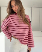 STRIPED LONGSLEEVE PINK PINK – Rosa | avenuegirls.de Damenmode