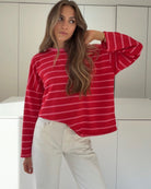 STRIPED LONGSLEEVE RED PINKY RED – Rot | avenuegirls.de Damenmode