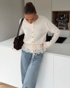 LACE CARDIGAN CREAM – Creme | avenuegirls.de Damenmode