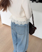 LACE CARDIGAN CREAM – Creme | avenuegirls.de Damenmode