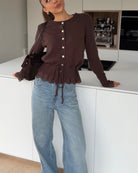 LACE CARDIGAN BROWN – Braun | avenuegirls.de Damenmode