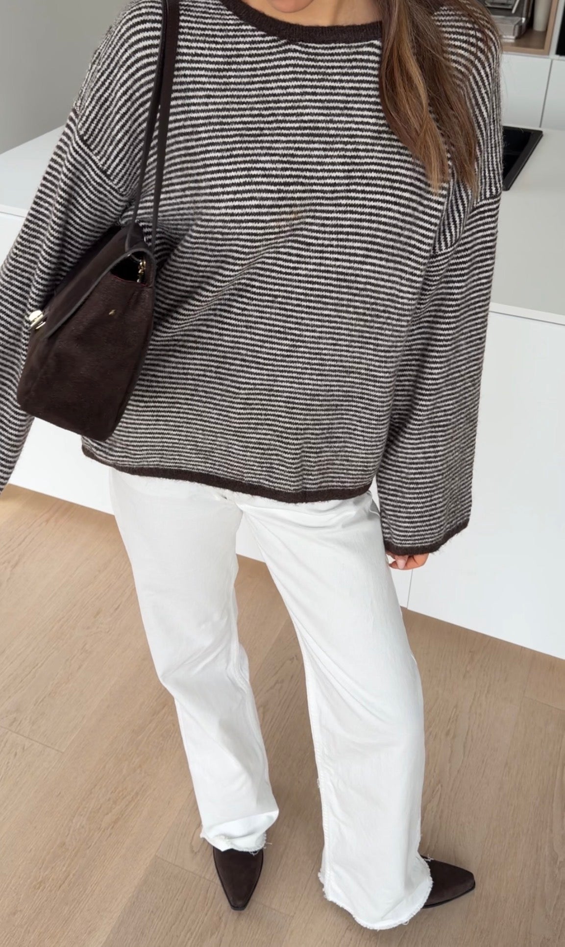 SOFT SMALL STRIPED PULLOVER BROWN-WHITE – Braun-Weiß | avenuegirls.de Damenmode