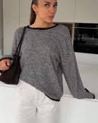 SOFT SMALL STRIPED PULLOVER BLACK-WHITE – Schwarz-Weiß | avenuegirls.de Damenmode