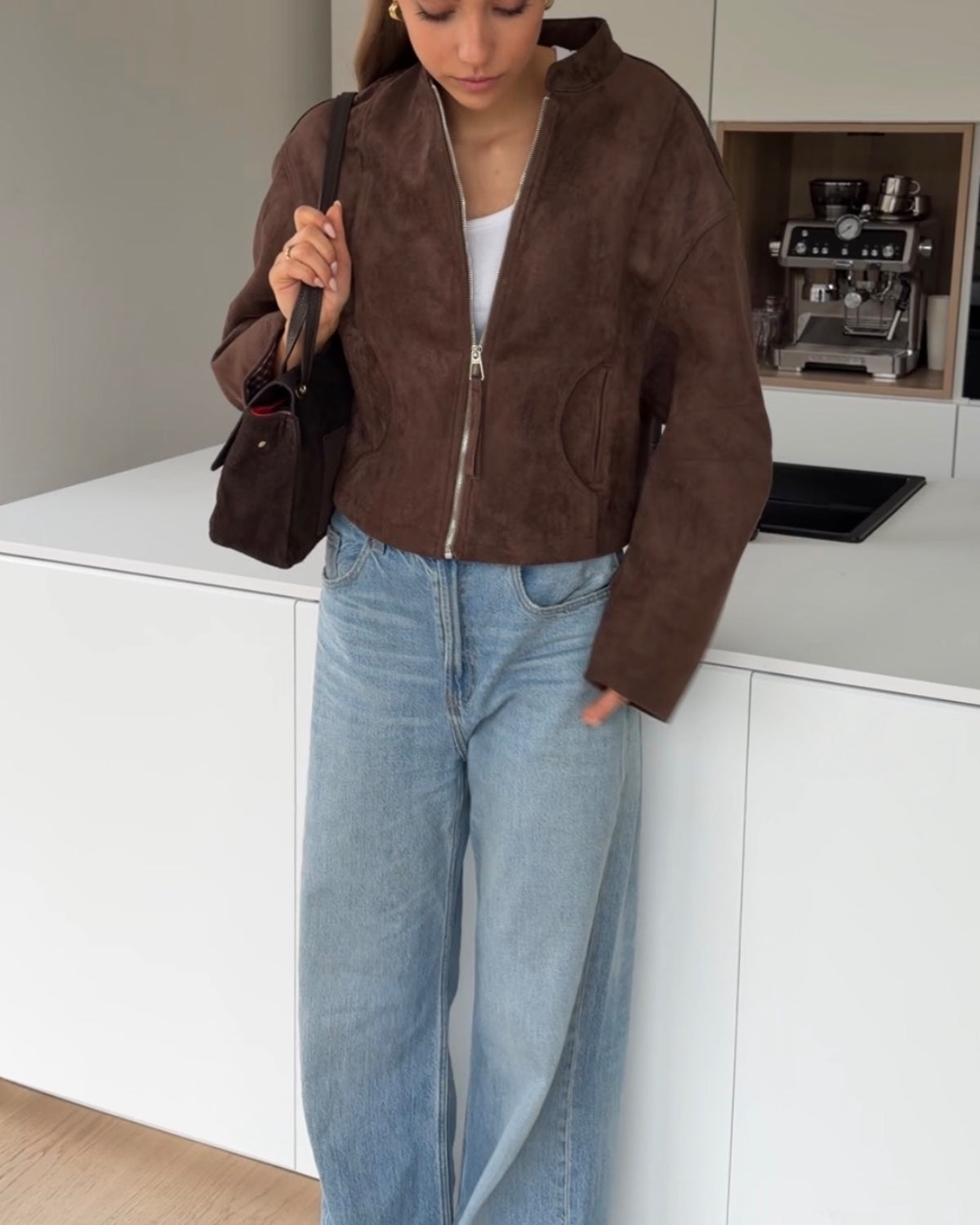 FAUX SUEDE JACKET BROWN – Braun | avenuegirls.de Damenmode