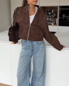 FAUX SUEDE JACKET BROWN – Braun | avenuegirls.de Damenmode