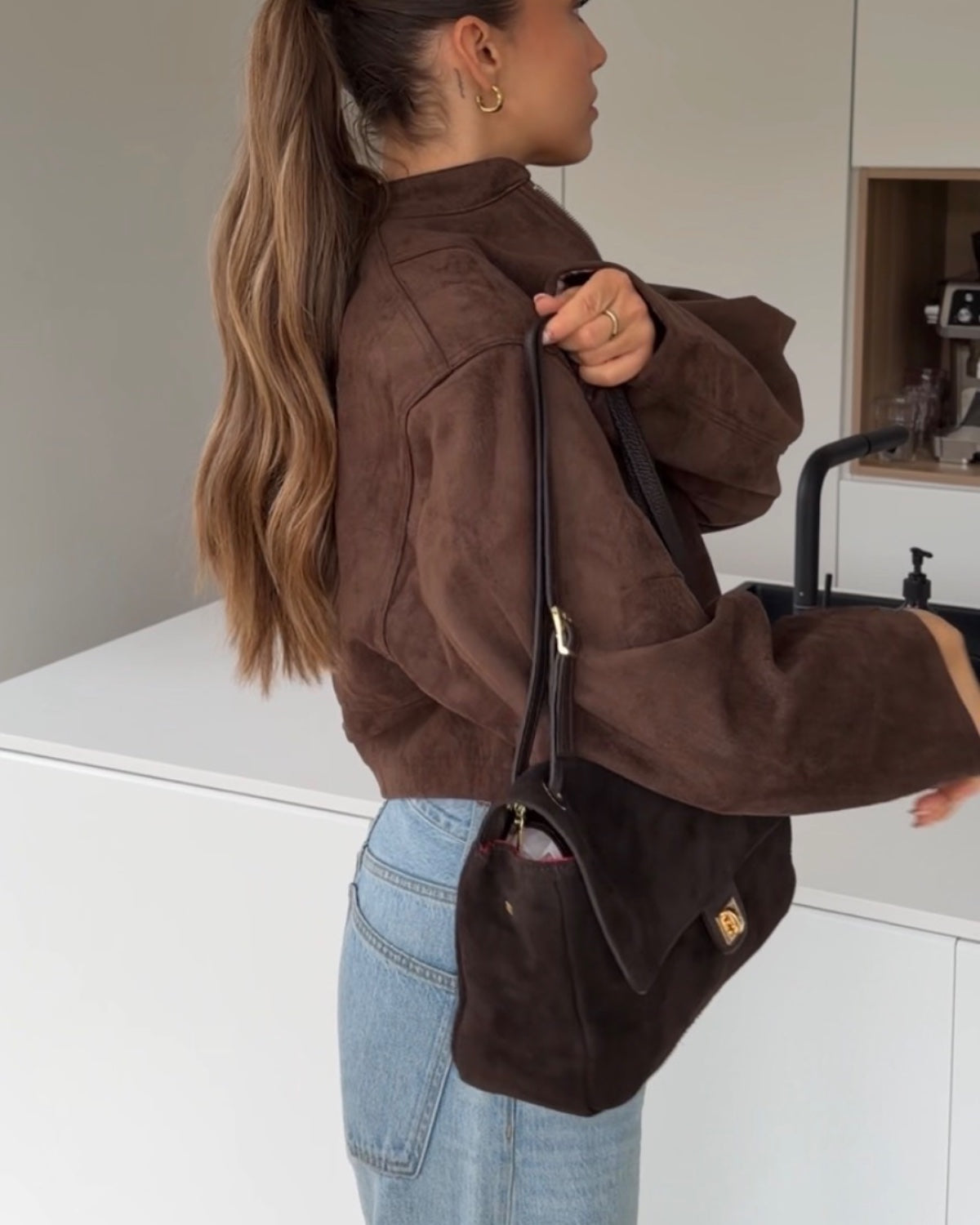 FAUX SUEDE JACKET BROWN – Braun | avenuegirls.de Damenmode