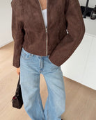 FAUX SUEDE JACKET BROWN – Braun | avenuegirls.de Damenmode