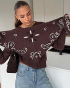 CARDIGAN MIT PAISLEY SCARF BROWN – Braun | avenuegirls.de Damenmode