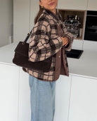 KARO BUTTON JACKET BROWN – Braun | avenuegirls.de Damenmode