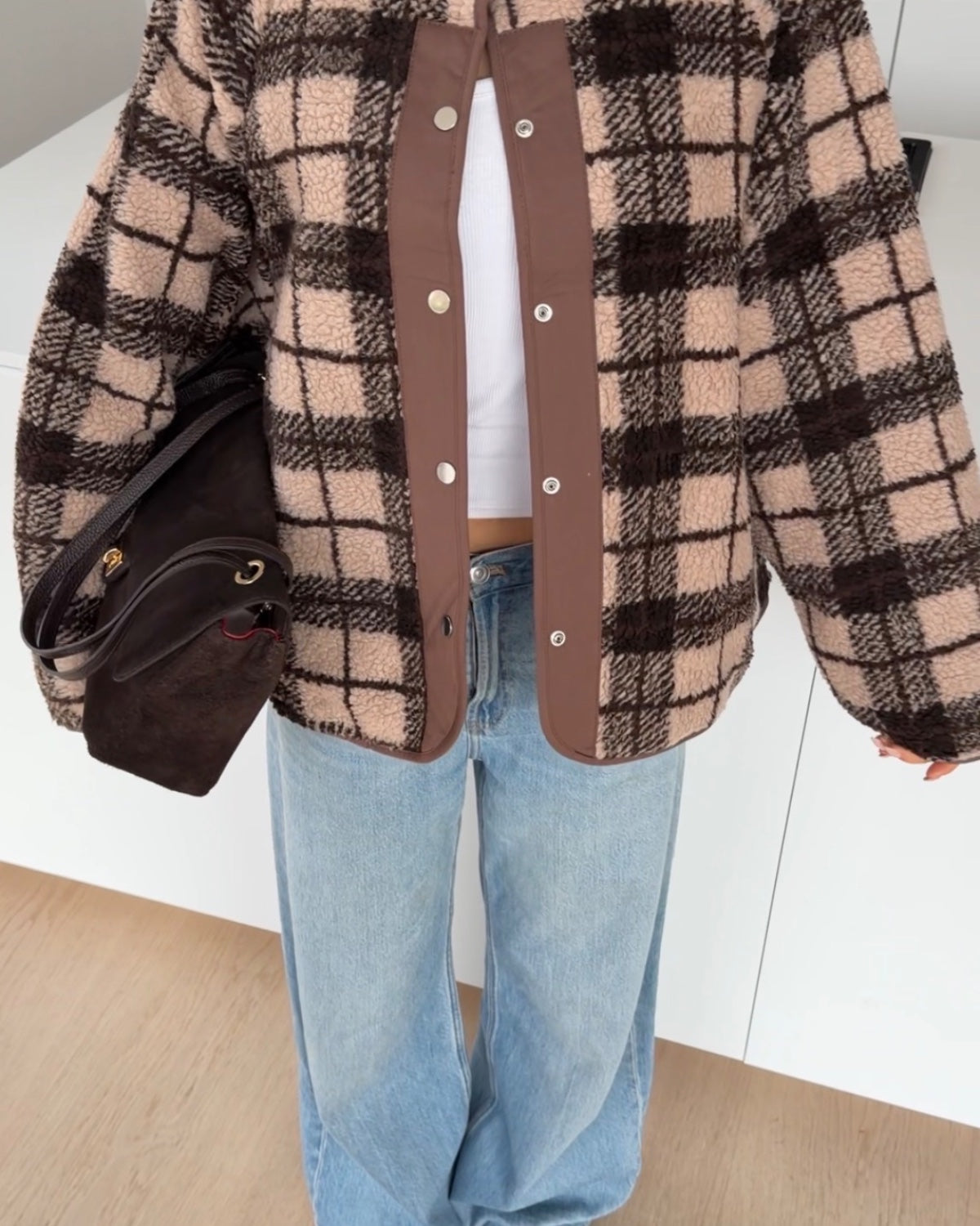 KARO BUTTON JACKET BROWN – Braun | avenuegirls.de Damenmode