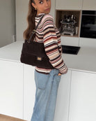 COLORFUL CARDIGAN BROWN-PINK – Braun-Rosa | avenuegirls.de Damenmode