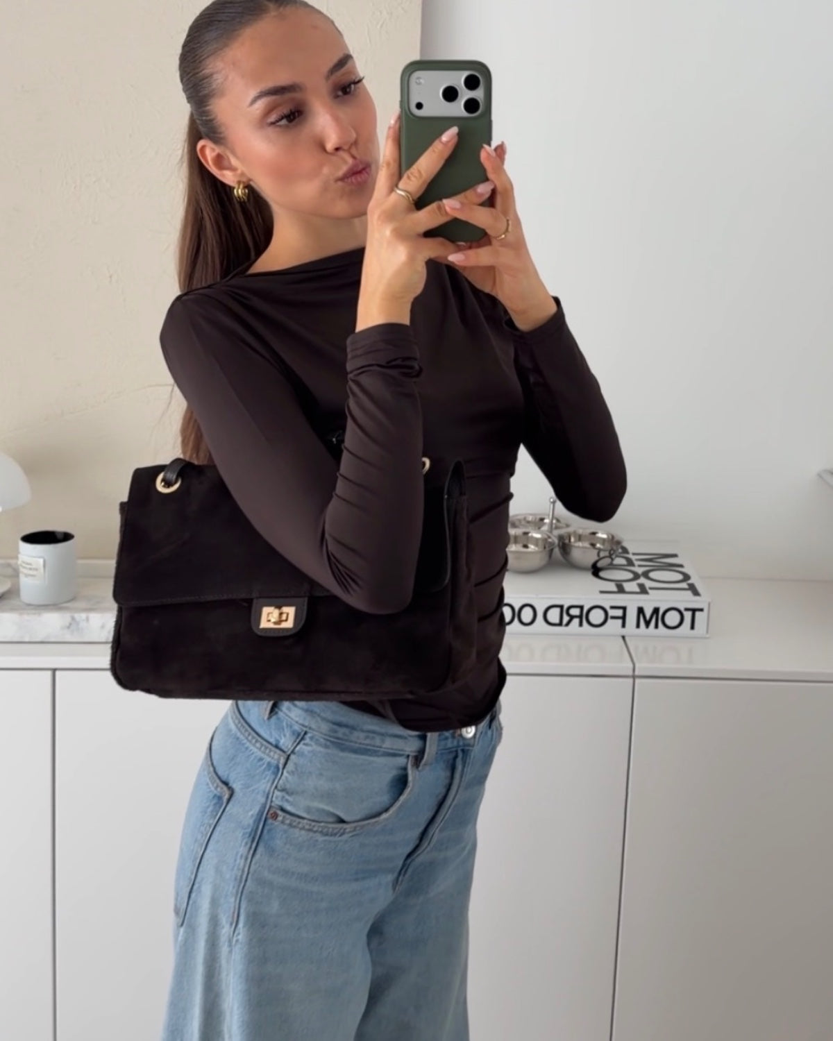 LONGSLEEVE DRAPIERT BROWN – Braun | avenuegirls.de Damenmode